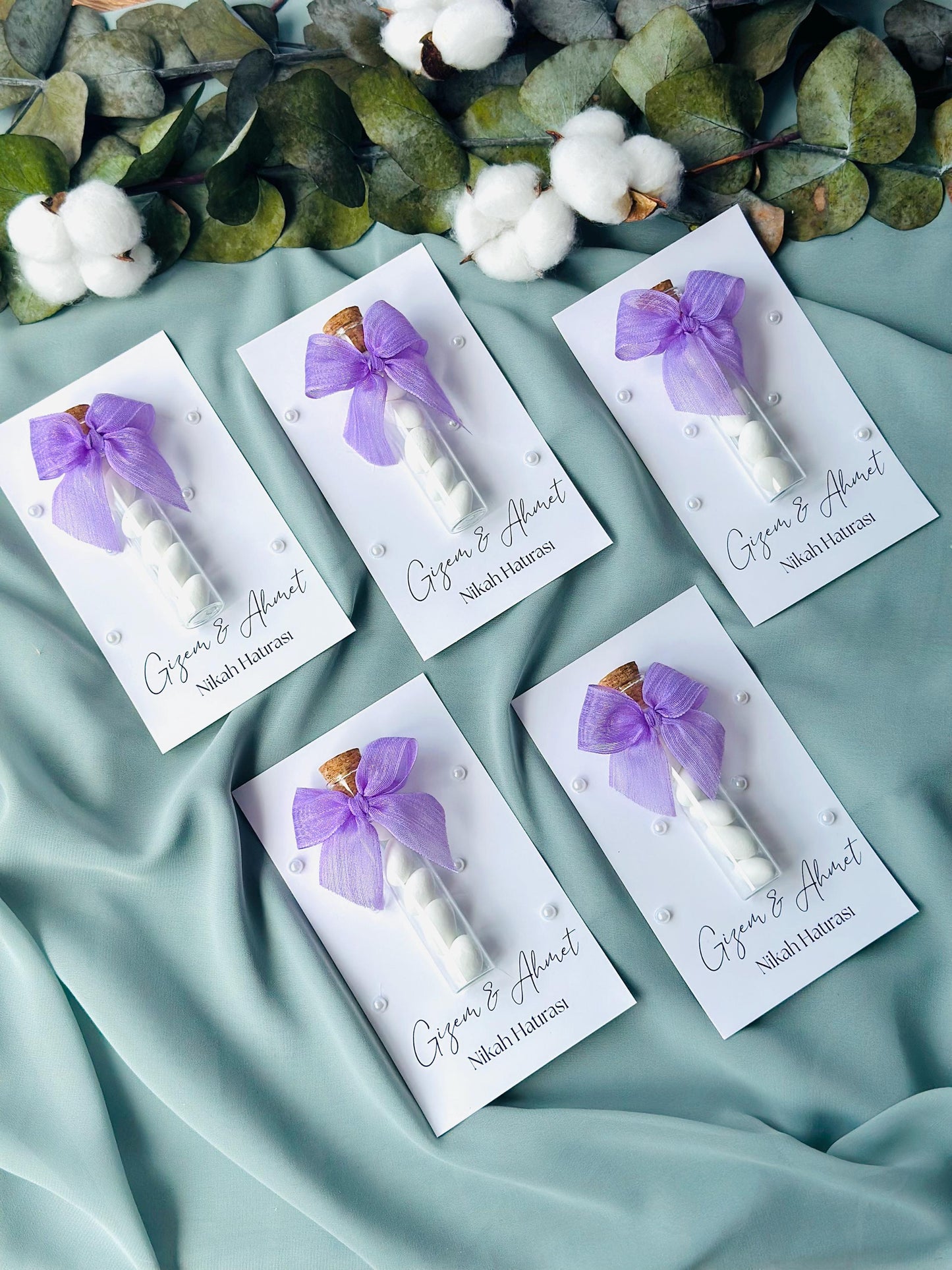 Custom Jordan Almond Candy Glass Jar Wedding Favor, Engagement Favor, Nikkah Favor, Wedding Candy Gift, Engagement Favor, Tube Dragee Gift