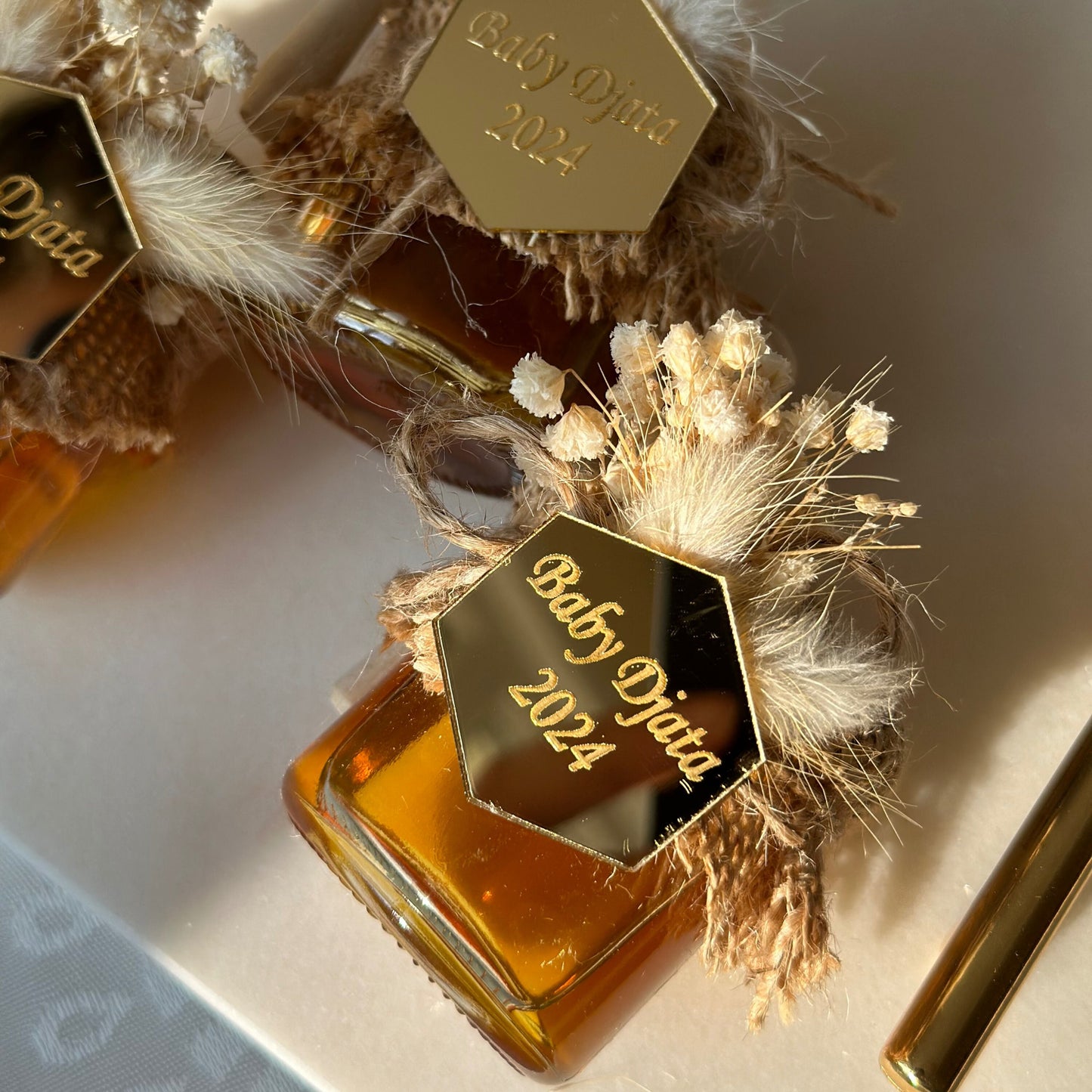 50 PCS Honey Jar Wedding Favors - Wedding Favors for Guests - Bridal Shower Favors - Baby Shower Favor - Birthday Party Favor - Fabric Jar