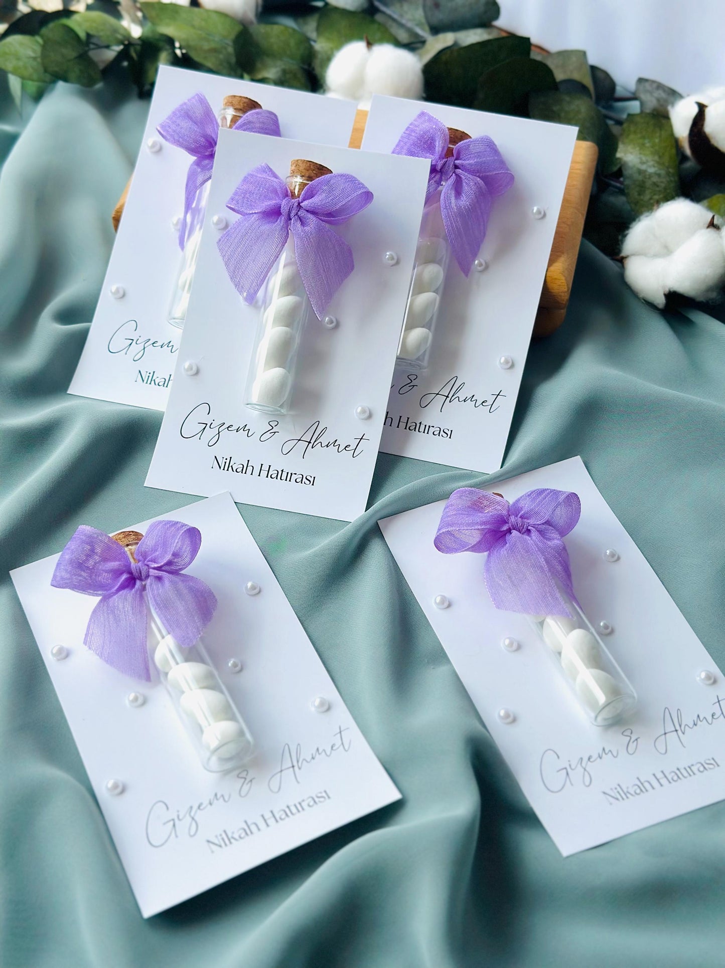 Custom Jordan Almond Candy Glass Jar Wedding Favor, Engagement Favor, Nikkah Favor, Wedding Candy Gift, Engagement Favor, Tube Dragee Gift