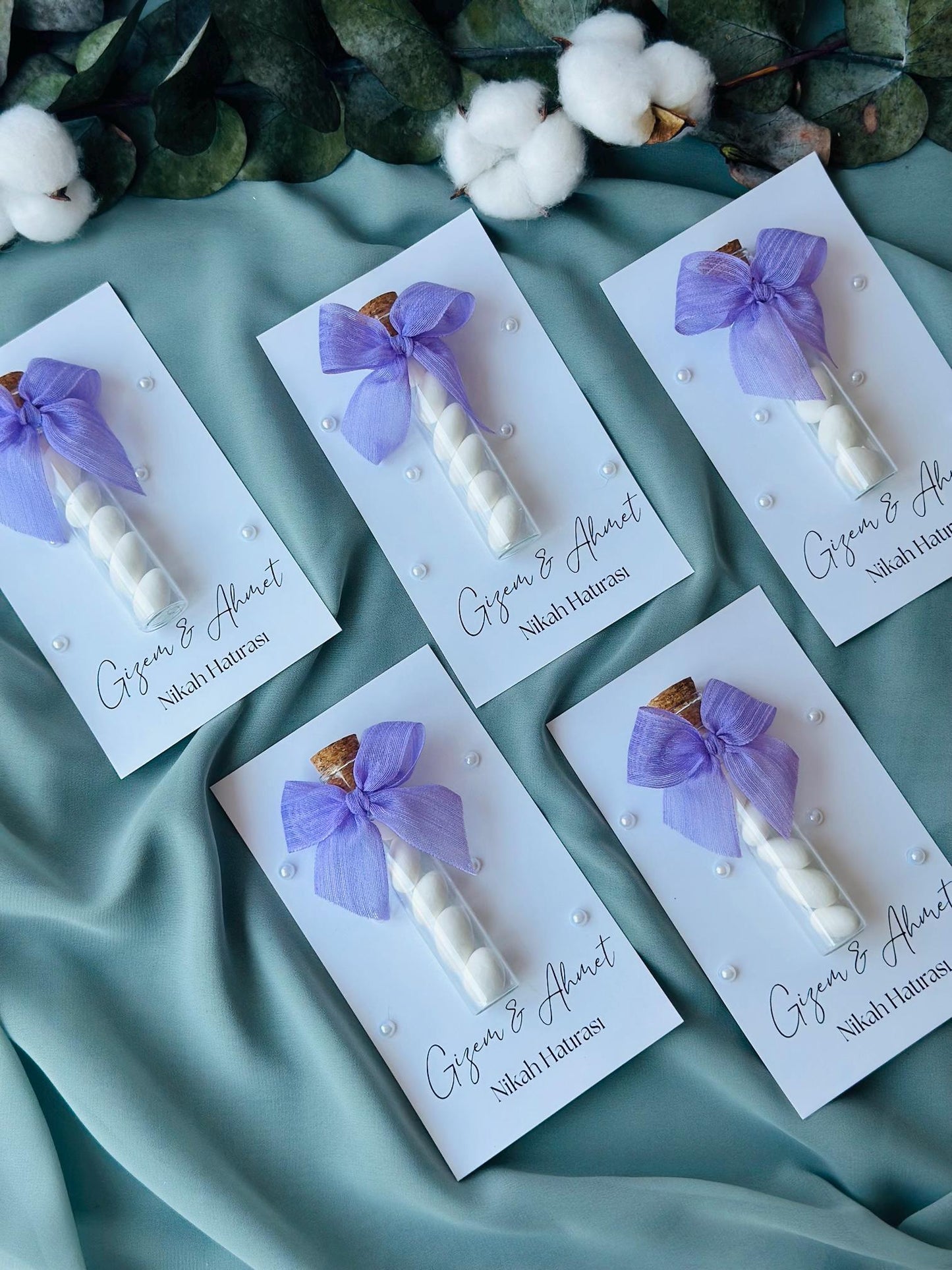 Custom Jordan Almond Candy Glass Jar Wedding Favor, Engagement Favor, Nikkah Favor, Wedding Candy Gift, Engagement Favor, Tube Dragee Gift