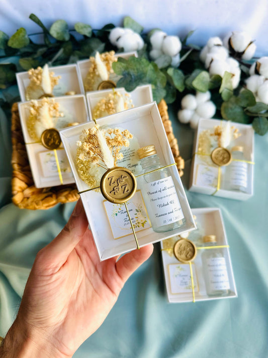 Wedding Golden Epoxy Magnet & Chocolate Set, Engagement Favors, Islamic Wedding Favors, Nikkah Favors ,Ayatul Kursi Favors, ZamZam Favors