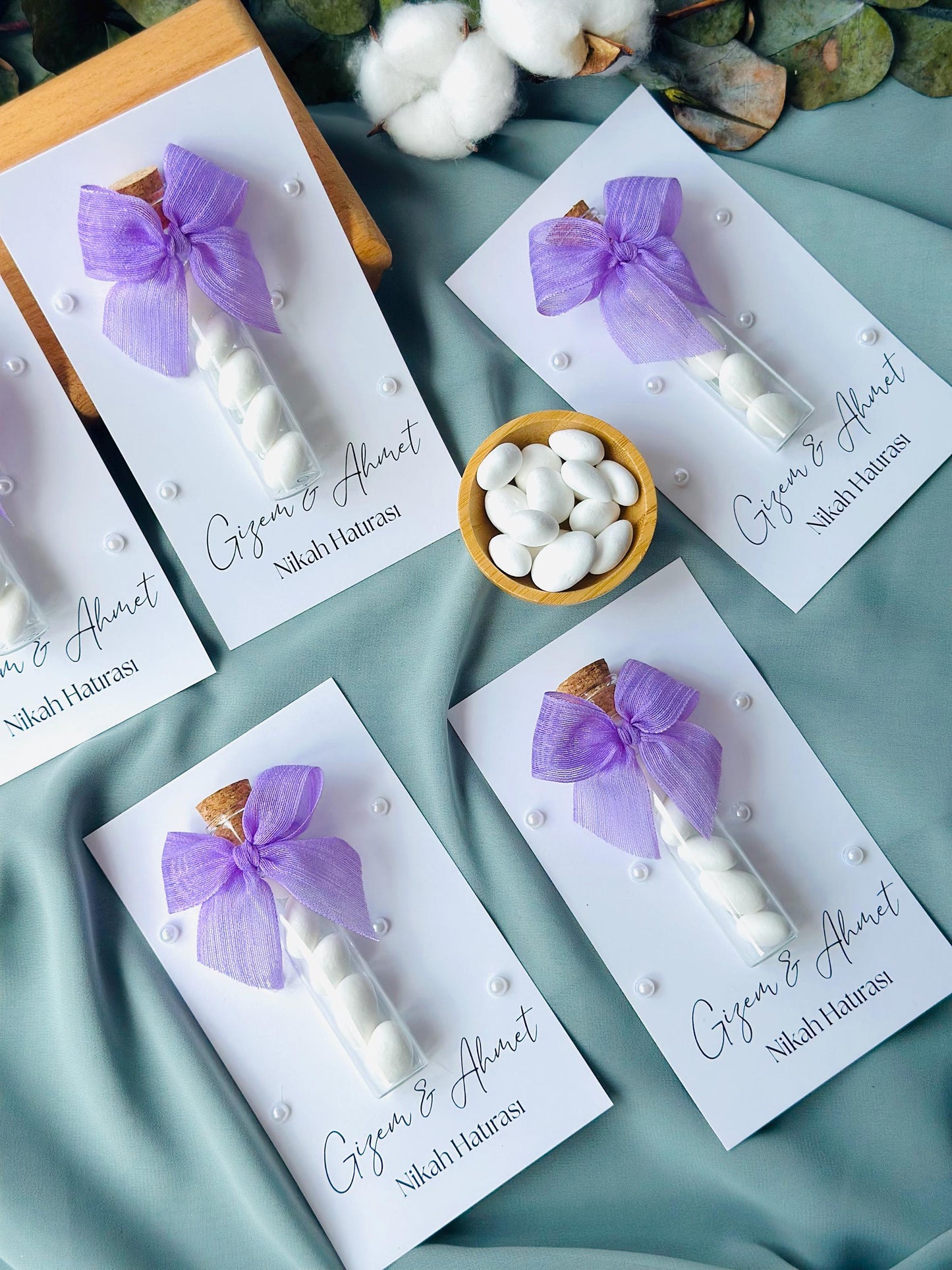Custom Jordan Almond Candy Glass Jar Wedding Favor, Engagement Favor, Nikkah Favor, Wedding Candy Gift, Engagement Favor, Tube Dragee Gift