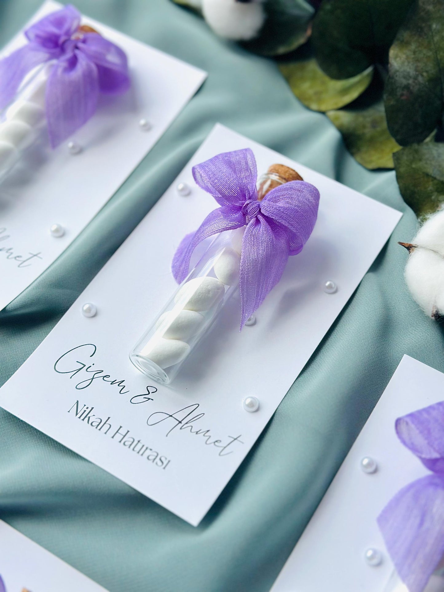 Custom Jordan Almond Candy Glass Jar Wedding Favor, Engagement Favor, Nikkah Favor, Wedding Candy Gift, Engagement Favor, Tube Dragee Gift