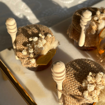 50 PCS Honey Jar Wedding Favors - Wedding Favors for Guests - Bridal Shower Favors - Baby Shower Favor - Birthday Party Favor - Fabric Jar