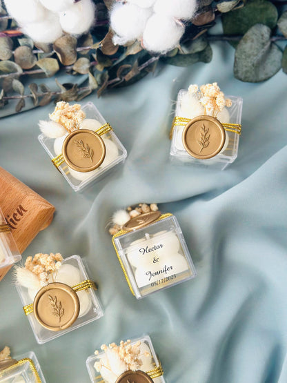 Elegant Wedding Candle Favor For Guest, Baptism Candle Favors, Christening Candle, First Communion Candle, Holy Communion Gift, Candle Gift