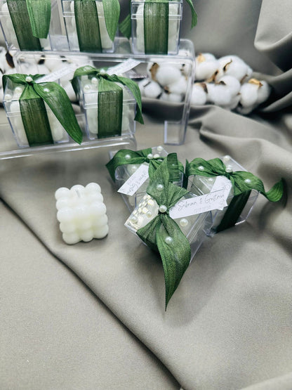 Personalized Pearl Bubble Candle - Elegant Wedding, Engagement, or Special Occasion Gift, Perfect for Any Celebration - Bulk Favors