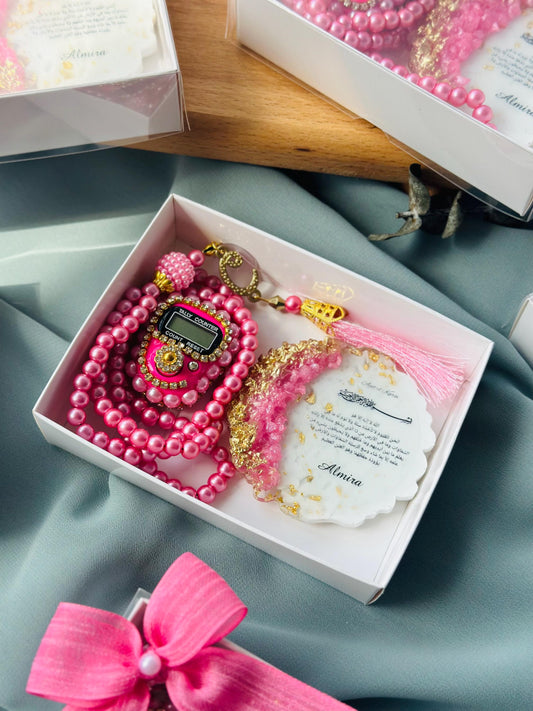 Wedding Golden Epoxy Magnet & Chocolate Set, Engagement Favors, Islamic Wedding Favors, Nikkah Favors ,Ayatul Kursi Favors, ZamZam Favors