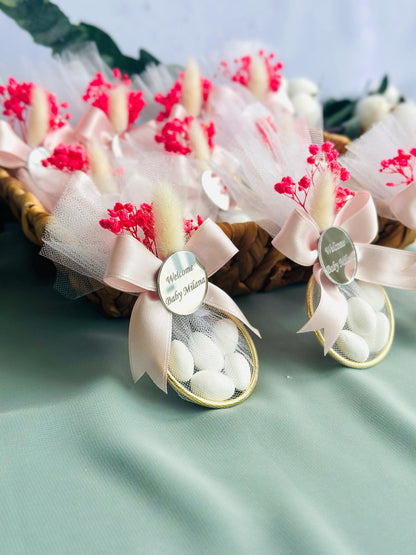 Custom Jordan Almond Candy Glass Jar Wedding Favor,Engagement Favor,Nikkah Favor,Wedding Candy Gift,Engagement Favor,Tube Dragee Gift