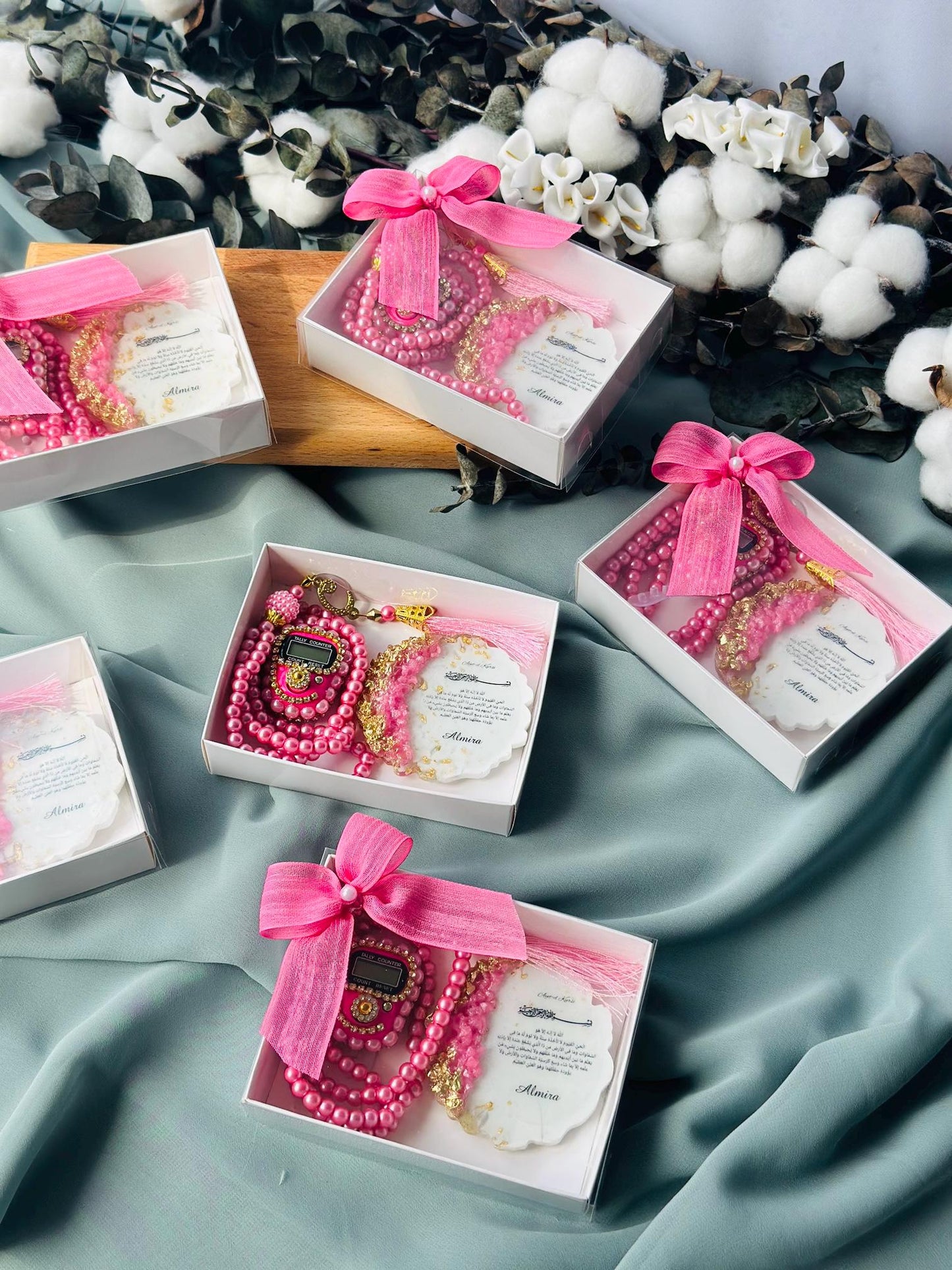Wedding Golden Epoxy Magnet & Chocolate Set, Engagement Favors, Islamic Wedding Favors, Nikkah Favors ,Ayatul Kursi Favors, ZamZam Favors