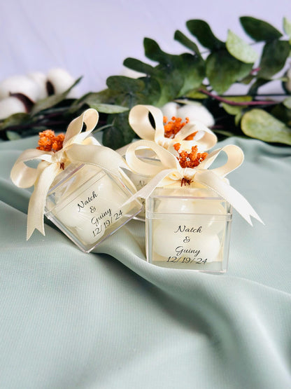 Wedding Candle Favors for Guest, Personalized Handmade Wedding Gift, Thank You Bulk Gift, Mini Candle Bulk Party Gifts, Bridal Shower Favors