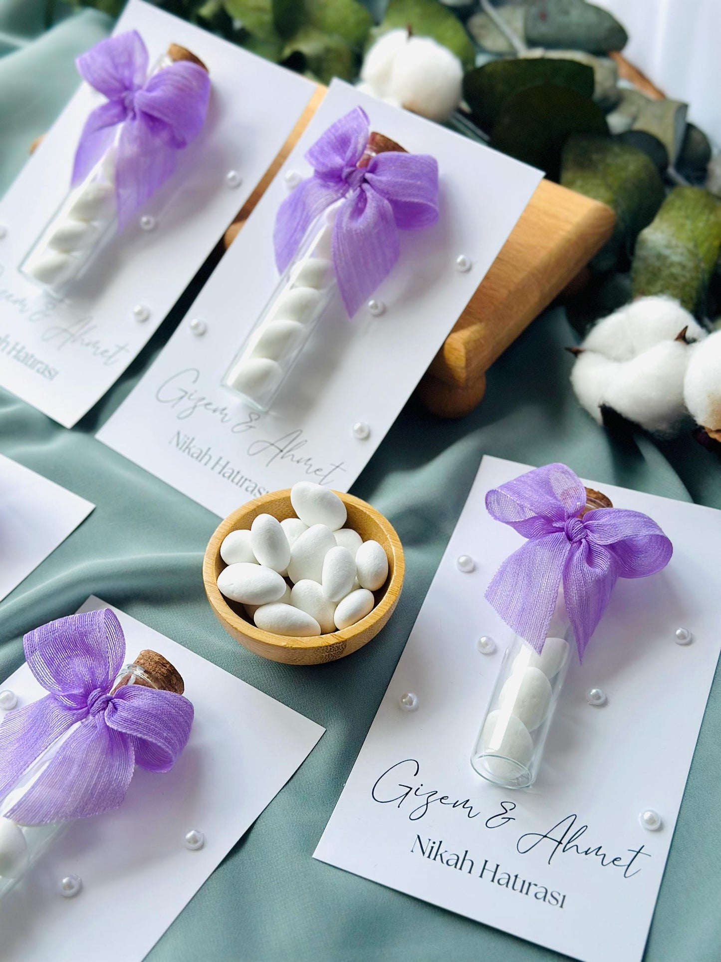 Custom Jordan Almond Candy Glass Jar Wedding Favor, Engagement Favor, Nikkah Favor, Wedding Candy Gift, Engagement Favor, Tube Dragee Gift