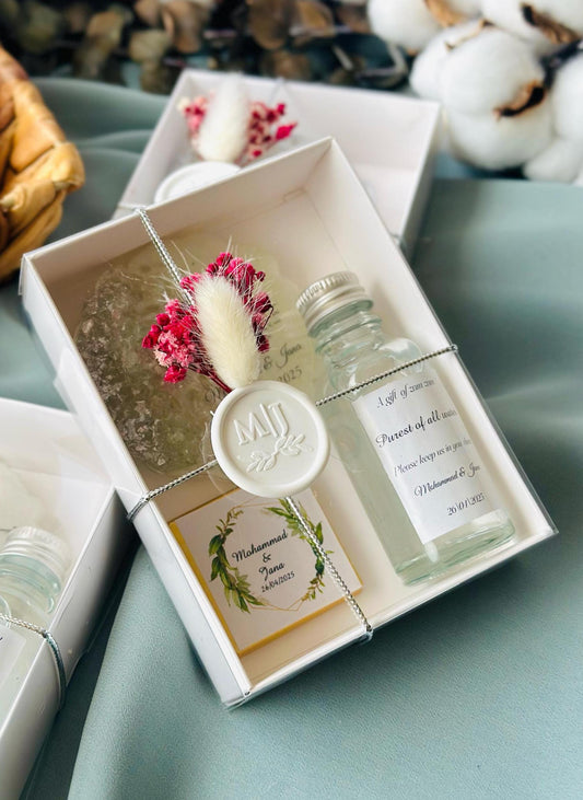 Wedding Golden Epoxy Magnet & Chocolate Set, Engagement Favors, Islamic Wedding Favors, Nikkah Favors ,Ayatul Kursi Favors, ZamZam Favors