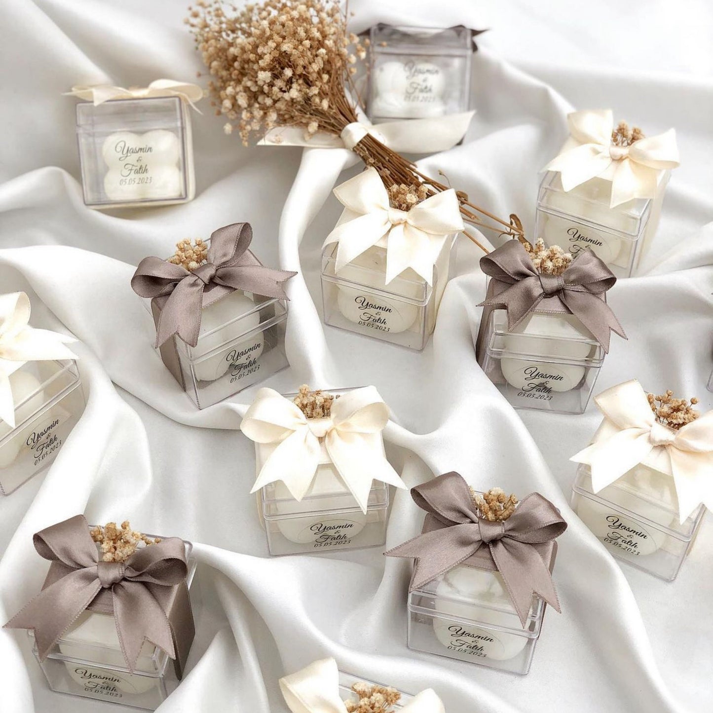 Boxed bubble candle, Pearl Decorated decorative bubble candle, Wedding favors Candle, Engagement favor, Community favor, Personalized candle