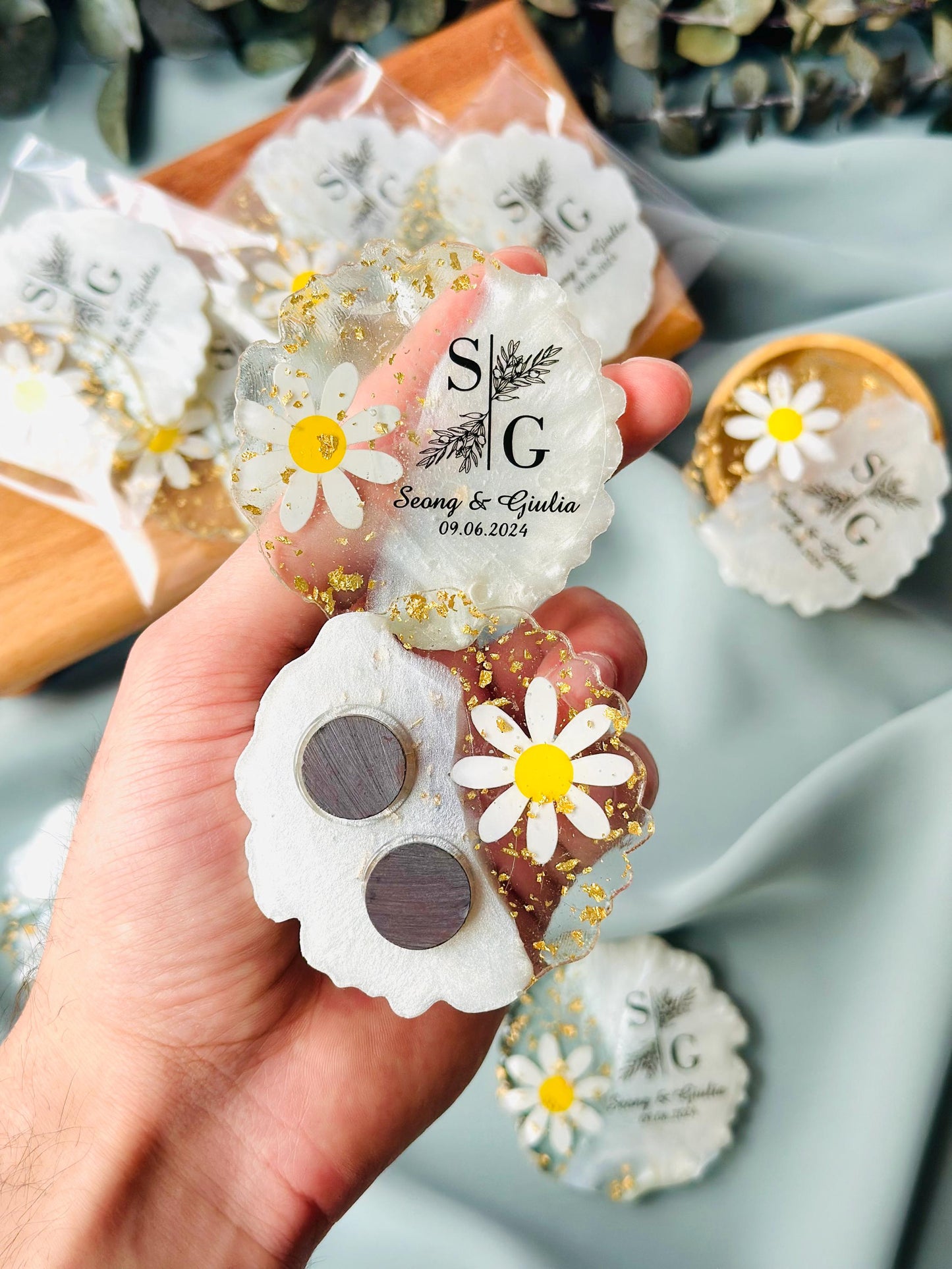 Personalized Adult Birthday Party Bronze Epoxy Magnet Favor,40th Birthday Gift, Adult Party Favors, 30th,70th, 50th,80th,90th,100th Favors