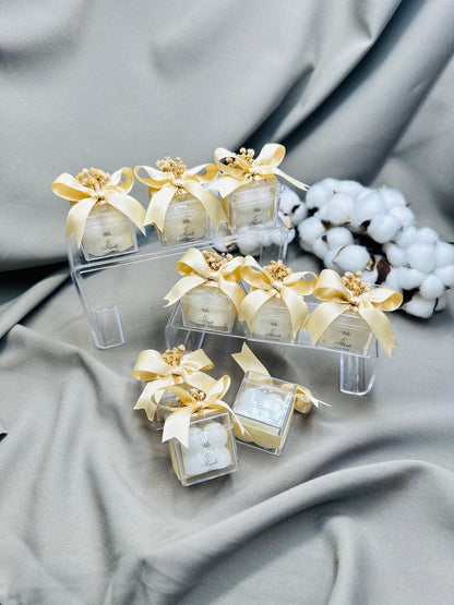 Wedding Candle Favors for Guest, Personalized Handmade Wedding Gift, Thank You Bulk Gift, Mini Candle Bulk Party Gifts, Bridal Shower Favors
