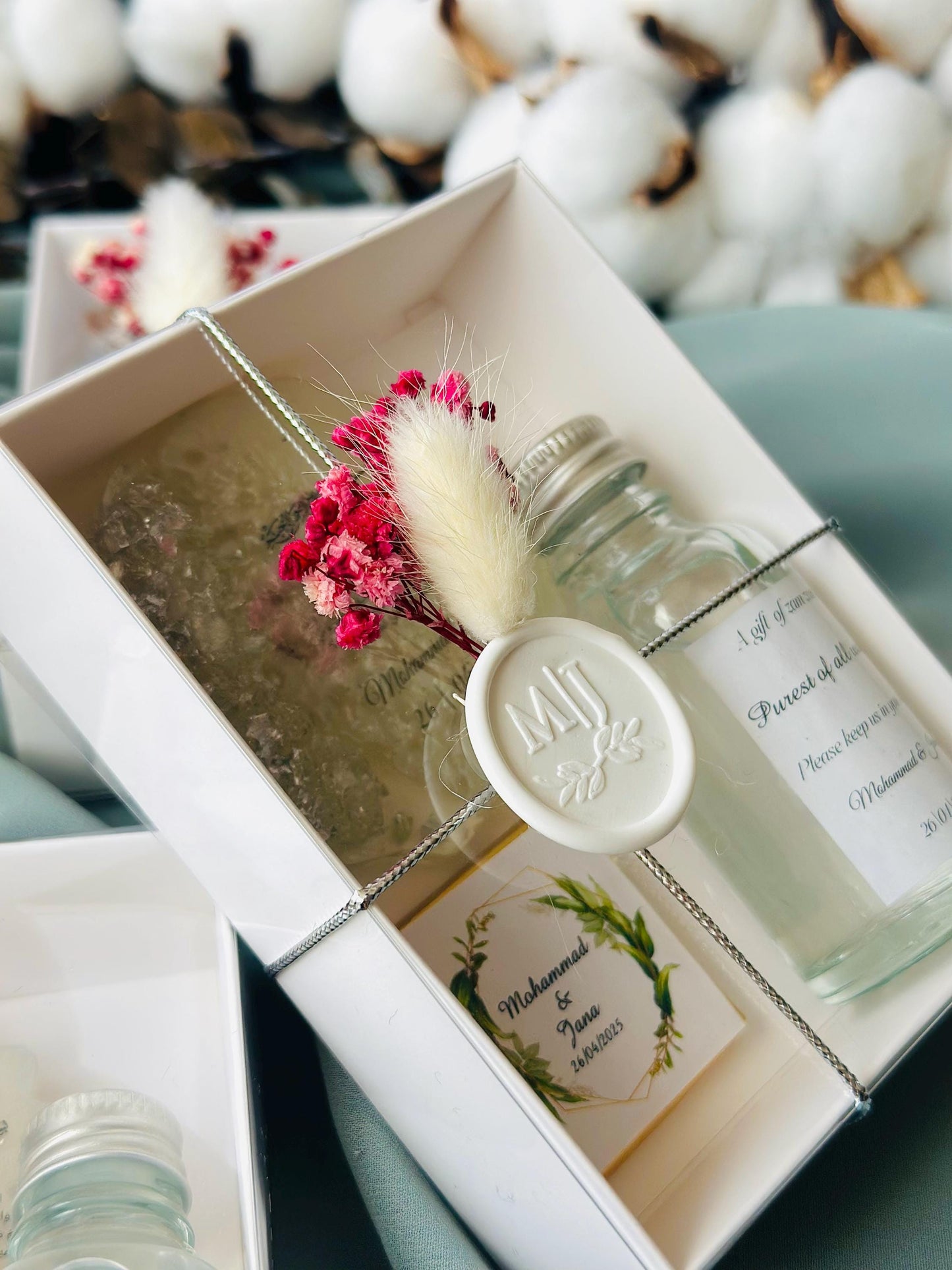 Wedding Golden Epoxy Magnet & Chocolate Set, Engagement Favors, Islamic Wedding Favors, Nikkah Favors ,Ayatul Kursi Favors, ZamZam Favors
