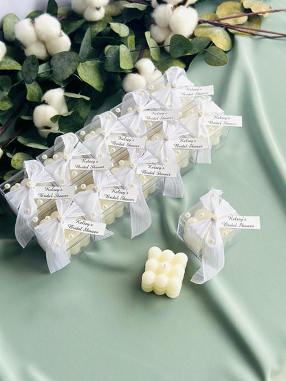 Boxed Bubble candle, Pearl Decorated decorative Bubble Candle, Wedding Favor Candle, Engagement Favors, Community Favor, Personalized Candle