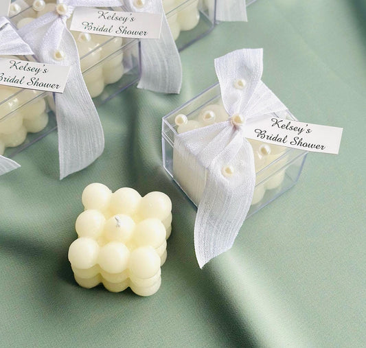 Boxed Bubble candle, Pearl Decorated decorative Bubble Candle, Wedding Favor Candle, Engagement Favors, Community Favor, Personalized Candle